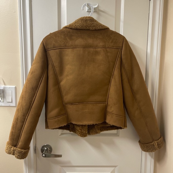 Faux shearling/suede biker jacket - Picture 2 of 3